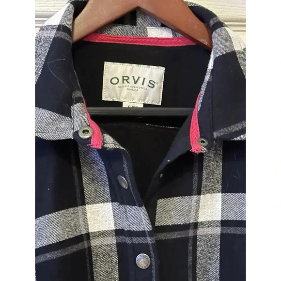 Orvis Black and White Plaid Button Down Shirt - Picture 2 of 4